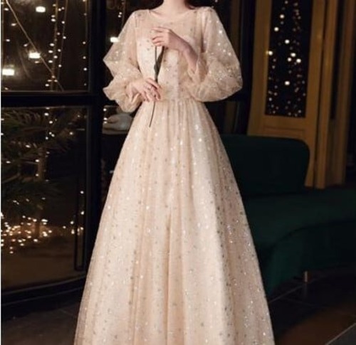 ドレス XS-3XL レディース パーティー ワンピース 二次会 Aライン 春夏秋冬 長袖 エレガント 上品 セレブ リッチ ラグジュアリー 披露宴