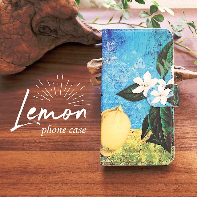 「Lemon」手帳型スマホケース（iPhone・Android対応）#sc-0092-b【受注生産・通常5〜6営業日発送】