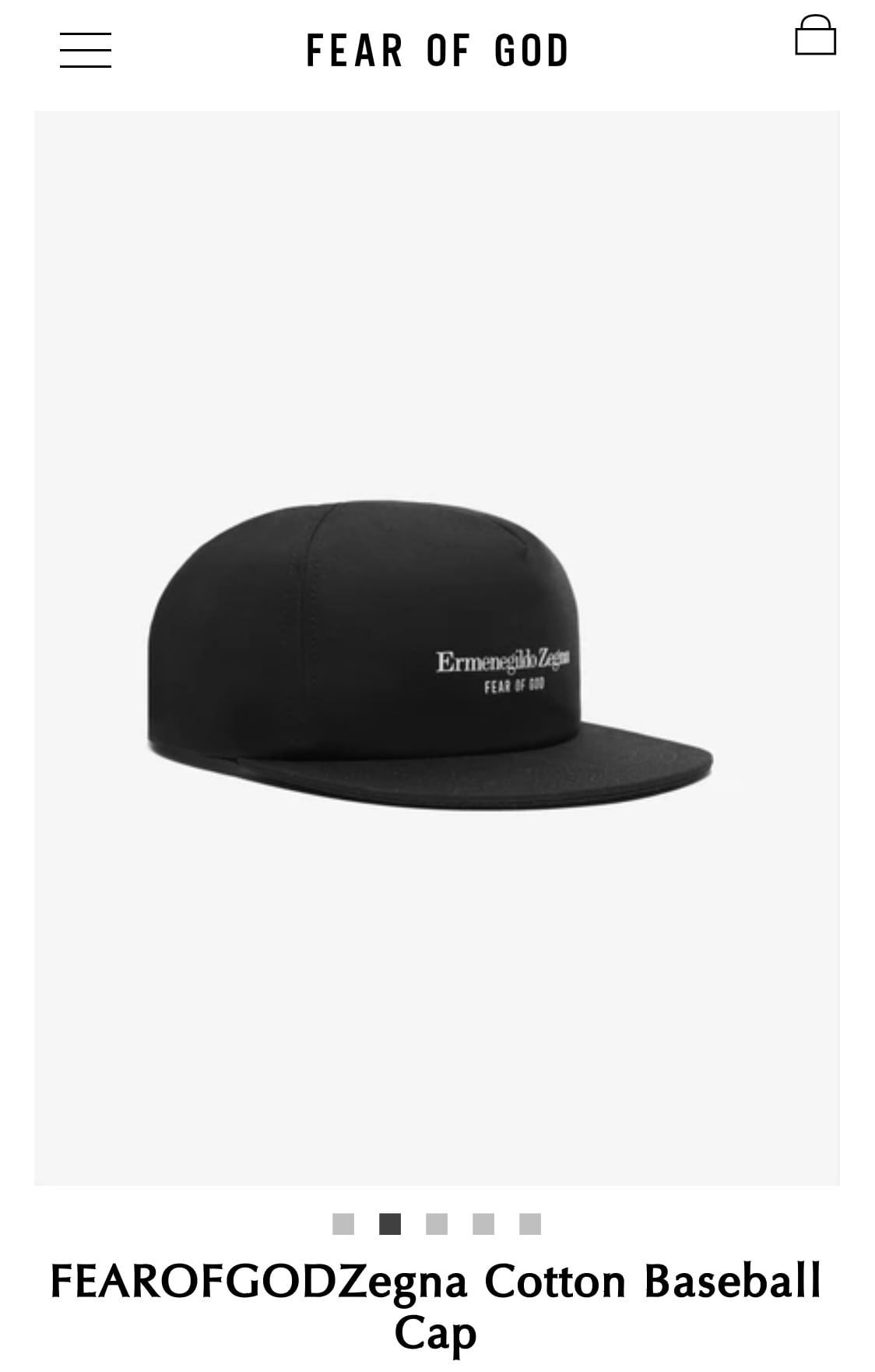 FEAROFGODZEGNA FEAR OF GOD exclusively for Ermenegildo Zegna CAP