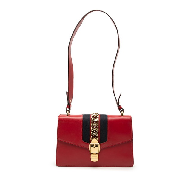 グッチ シェリーライン シルヴィ ショルダーバッグ 421882 レッド マルチカラー レザー レディース GUCCI 【中古】