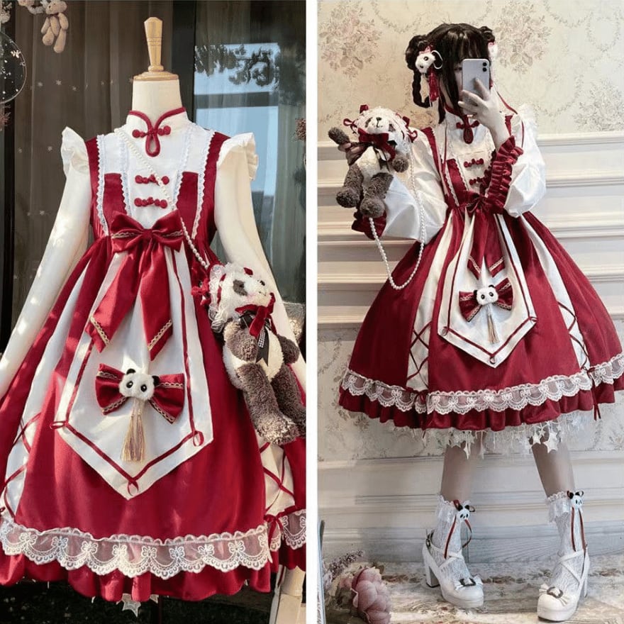 ゴスロリ通販 With U 中華ロリータ 華ロリ ワンピース パンダ