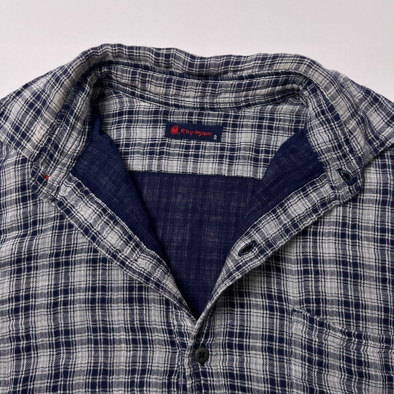 R by 45rpm アールバイフォーティーファイブアールピーエム ダブルガーゼ 半袖プルオーバーシャツ 2/ネイビー グレー