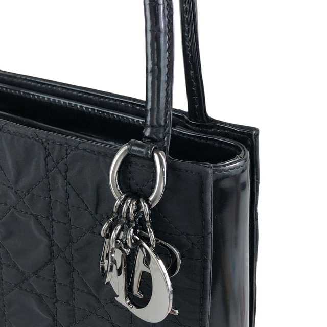 Christian Dior クリスチャン ディオール ハンドバッグ ブラック チャーム ロゴ ナイロン  vintage ヴィンテージ オールド 3wjsfa