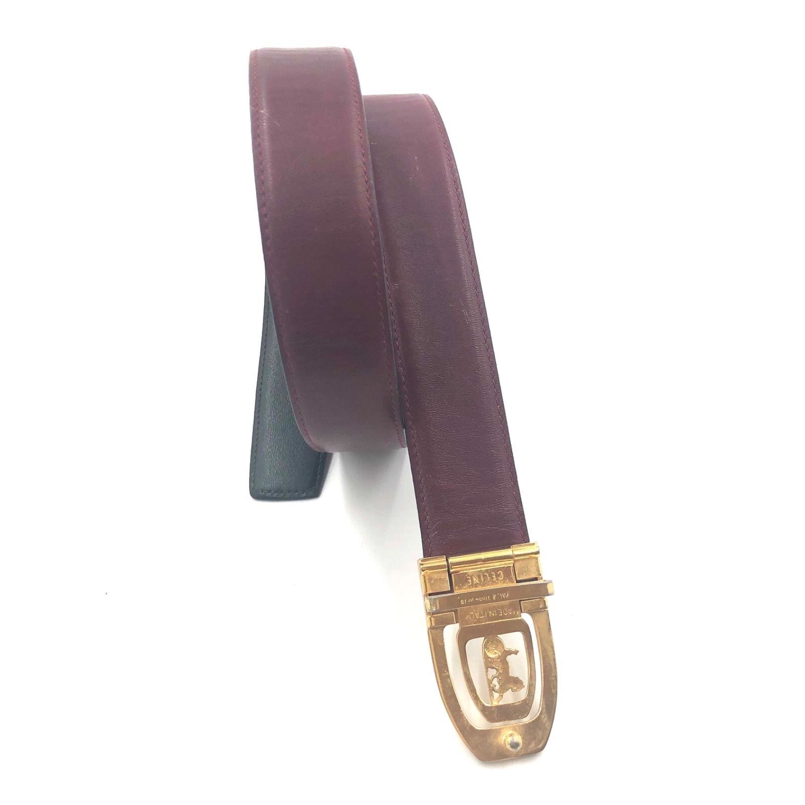 CELINE セリーヌ 馬車金具 ベルト イタリア製 2way リバーシブル