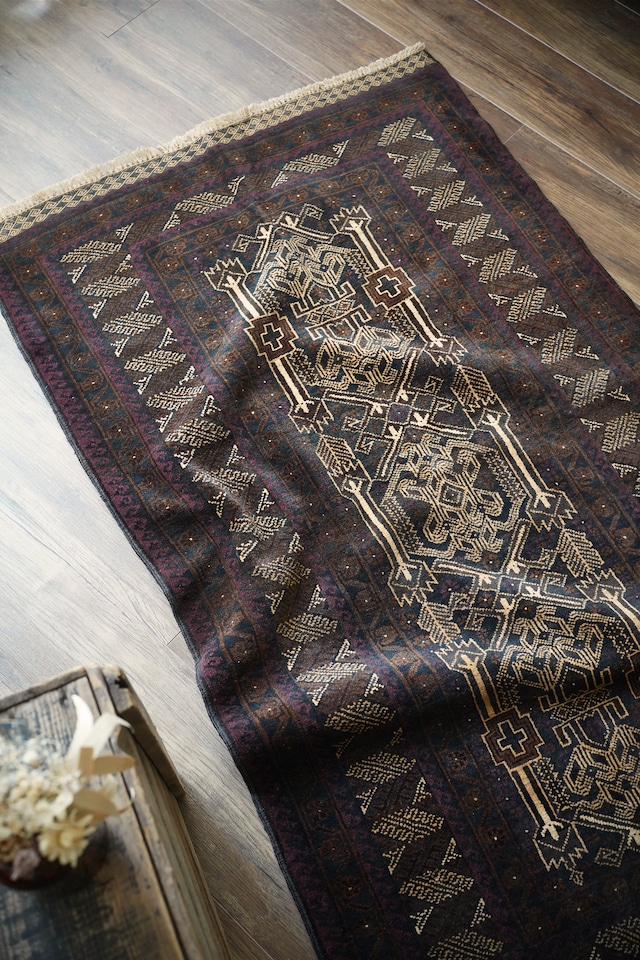 【605】Vintage Afghan Baluch rug 1970's