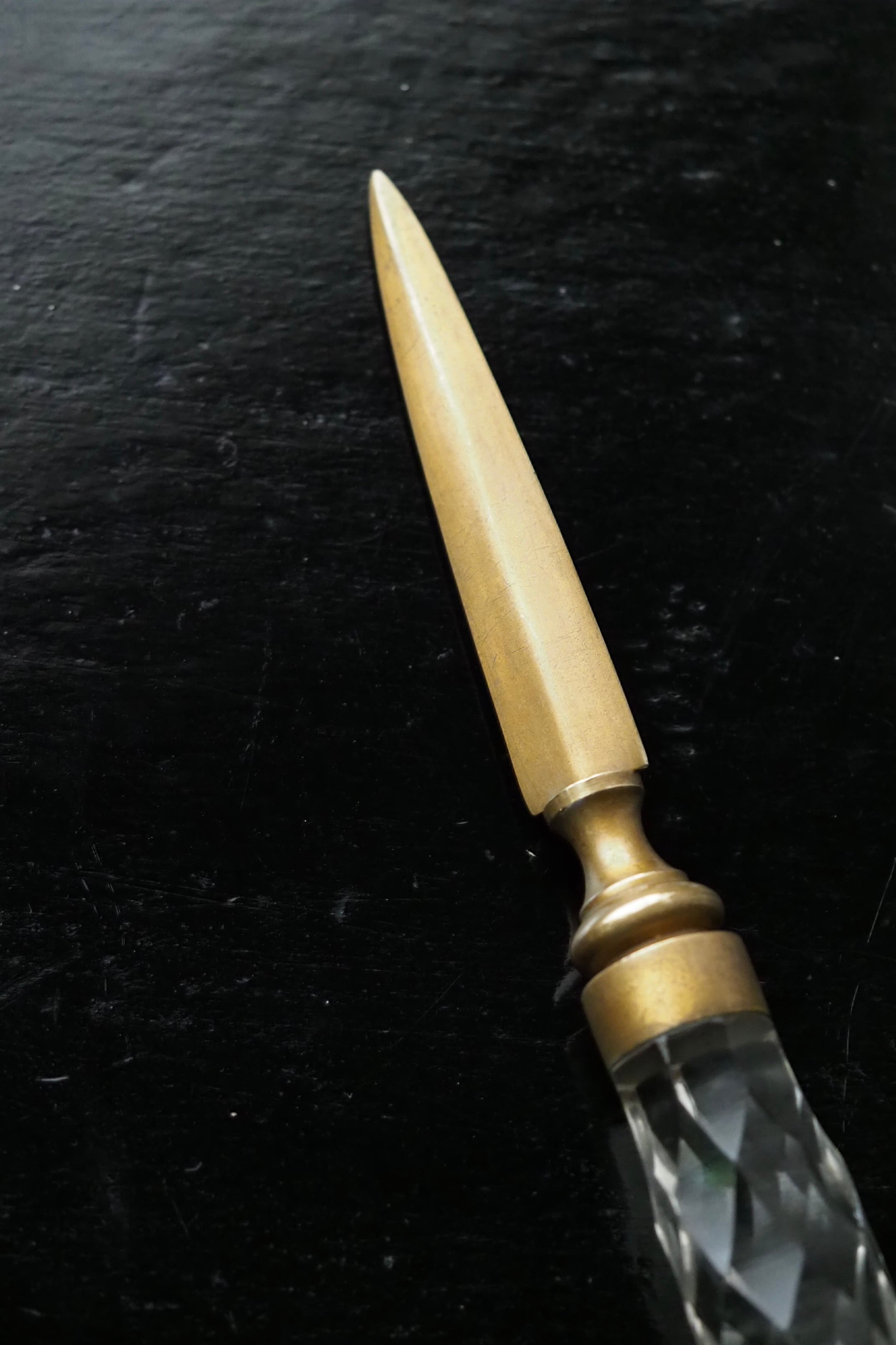 カットガラス持ち手ペーパーナイフ-antique glass grip letter opener