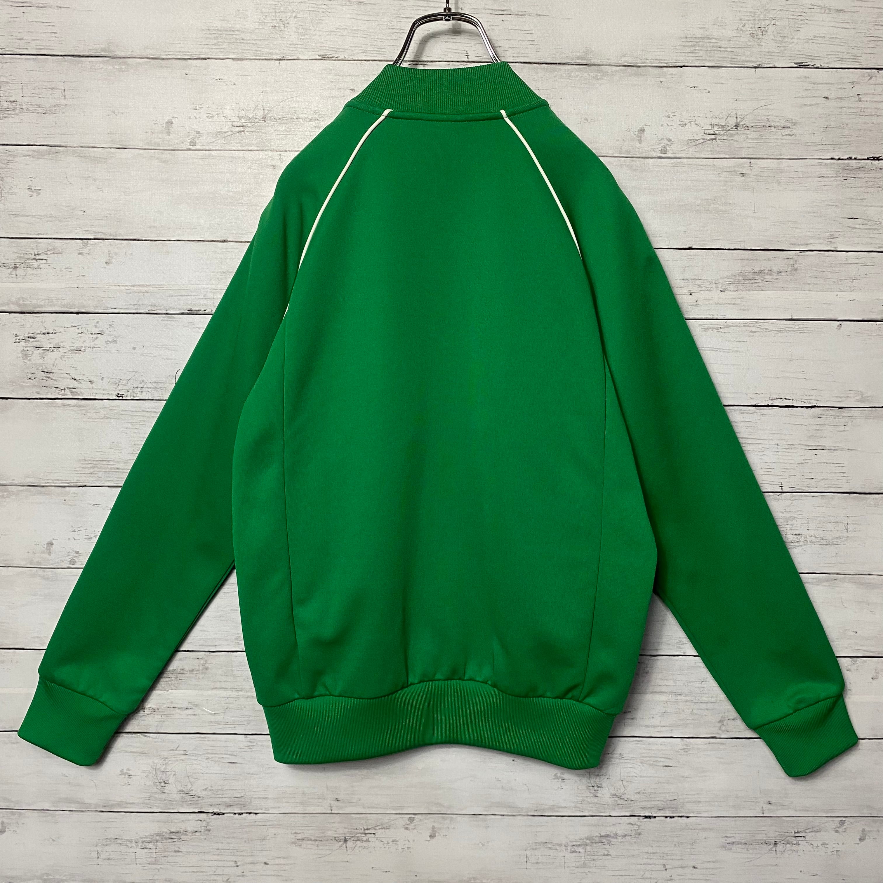 アディダス トラックジャケット M 緑 企業刺繍 ワンポイント トレフォイルロゴ