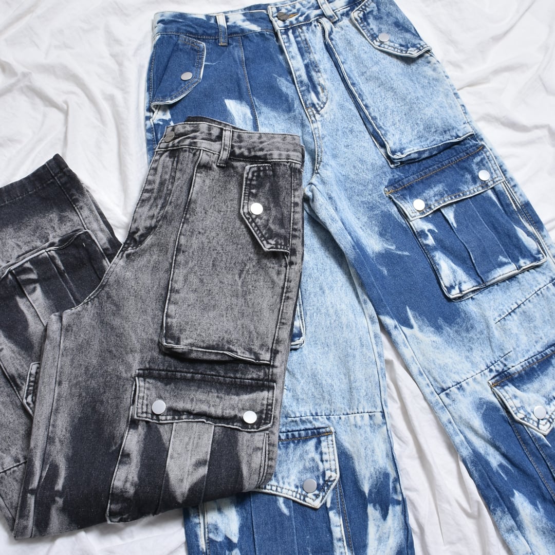 ブリーチカーゴデニムパンツ