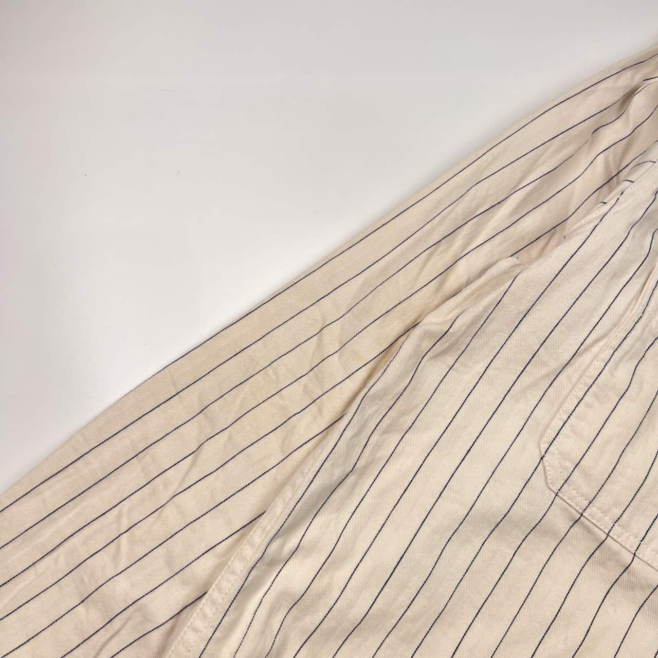 Buzz Rickson バズリクソンズ ワッペン ストライプ 長袖 ワークシャツ 15-15 1/2 /ホワイト系 メンズ