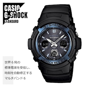 CASIO カシオ G-SHOCK Gショック 電波 マルチバンド6 タフソーラー AWG-M100A-1A ブルー×ブラック 海外モデル 腕時計