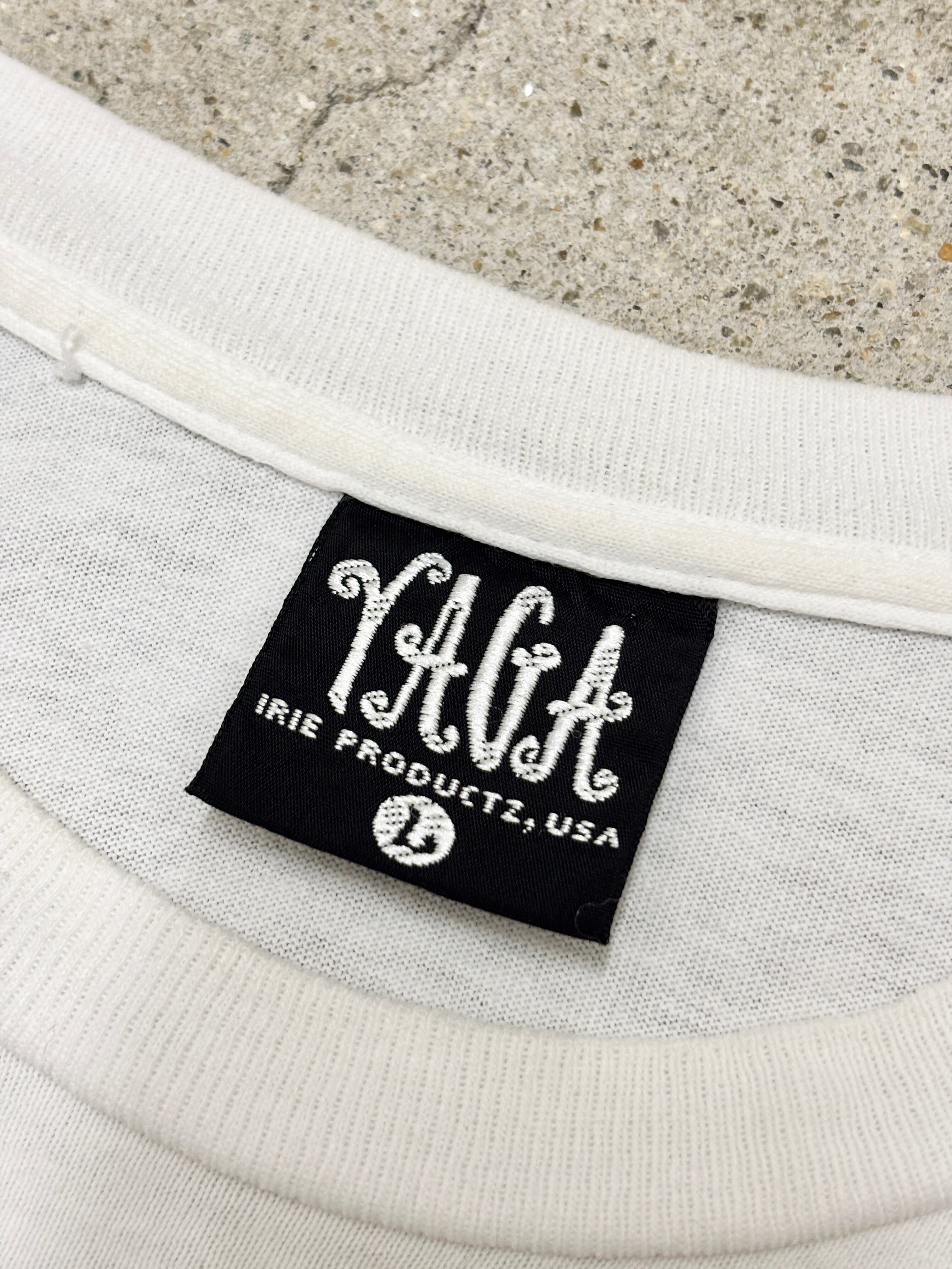 90s YAGA/Logo print Tee/USA製/L/ロゴプリントTシャツ/レゲエ/ラスタ