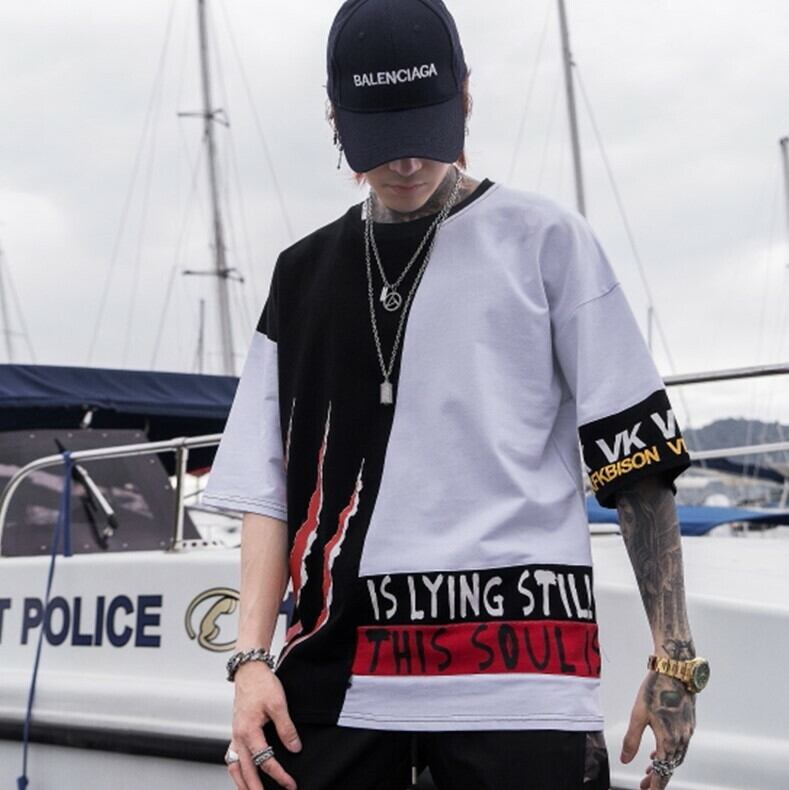 全2色 Tシャツ カットソー プリント カジュアル ストリート 