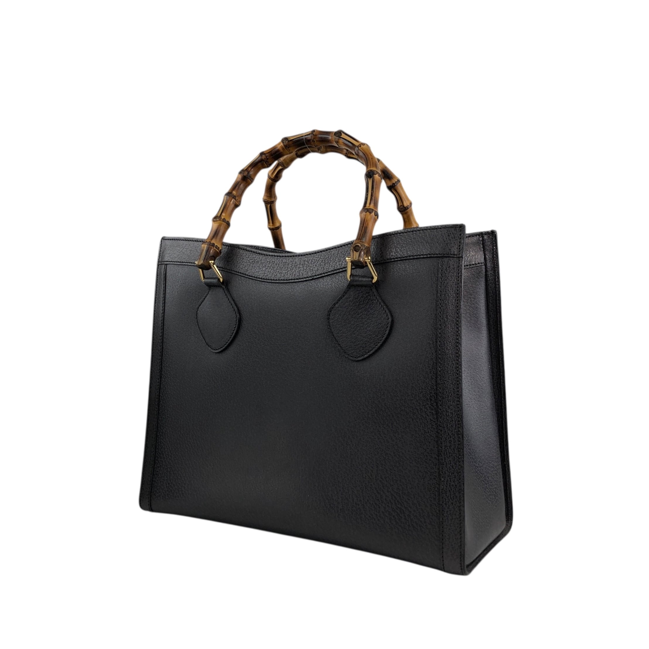 GUCCI グッチ バンブー ハンドバッグ ブラック レザー vintage