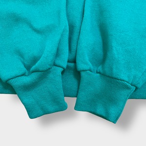 JERZEES 80s USA製 スウェットシャツ トレーナー カワイイ系 ラメ 花 ラグラン エメラルドグリーン SWEATSHIRTS XL ヴィンテージ US古着