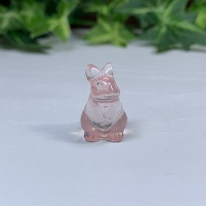 超透明☆モザンビーク産ローズクォーツうさぎ×フローライト