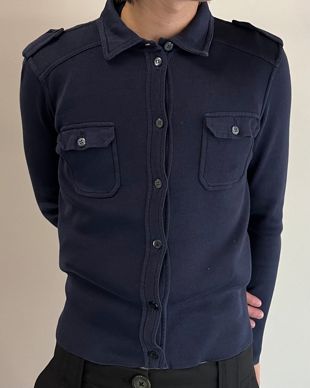 【PRADA】compact military knit shirt
