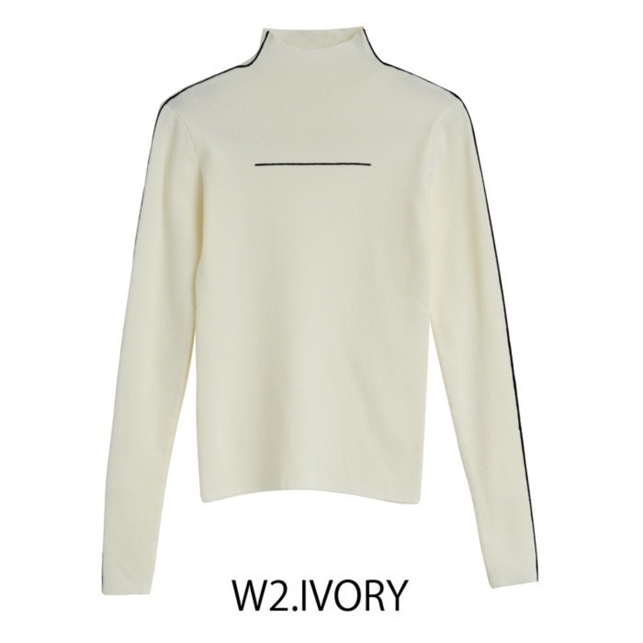 ミカーレミカーレ MICALLEMICALLE　ライン入りハイゲージニット