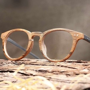 【BJ0130】Wood grain glasses - Boston（木目のボストンメガネ）