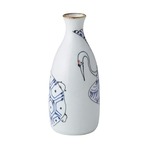 西海陶器 白 300ml 波佐見焼 kotohogi 徳利 鶴亀柄 18192