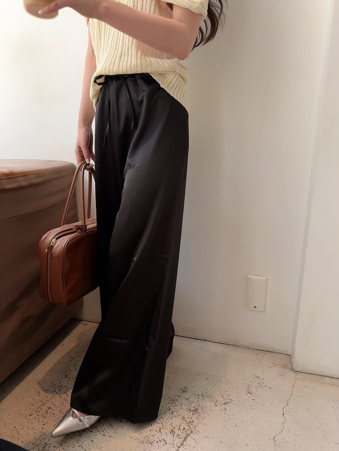 Satin pants / black(5月下旬〜6月上旬頃発送予定)