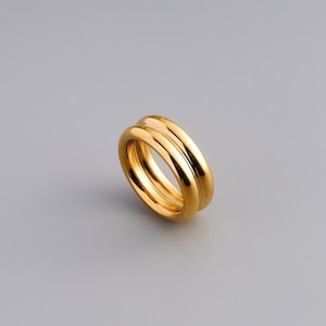 316L double thick line ring  #r53