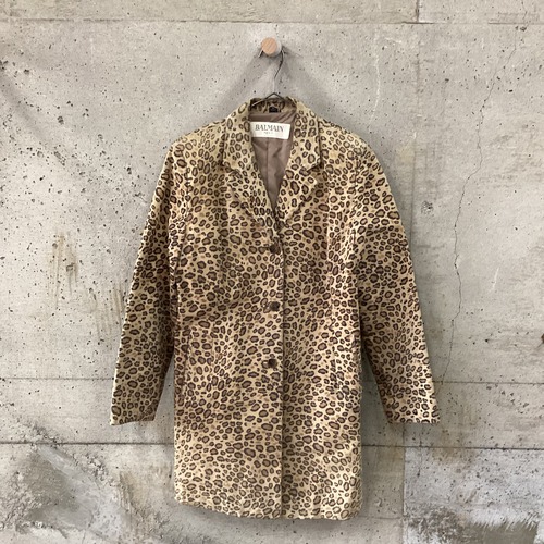 leopard print leather coat