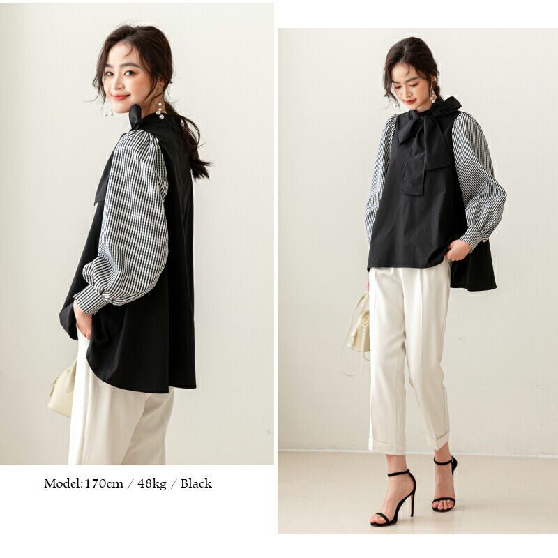 sov.　ブラック　スタンドカラーボウタイブラウス　リボン　シャツ　トップス 楽天市場】ブラウス シャツブラウス レディース リボン デニム