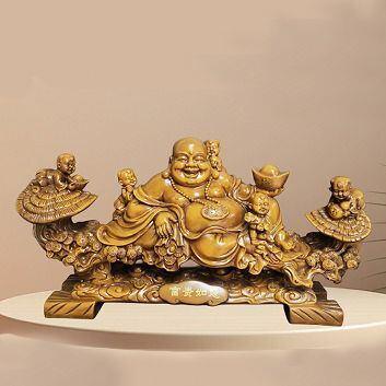 布袋様 七福神 仏像 特大 樹脂製 弥勒仏 彫刻工芸品 開運 置物 風水