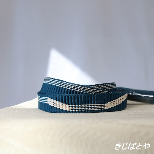 正絹　平組の帯締め　彩（いろどり）　深藍「藍」
