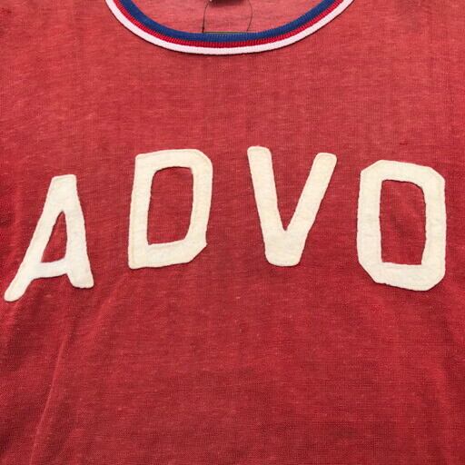 50's 60's MASON レーヨンゲームTシャツ ADVO フェルトプリント レンガ