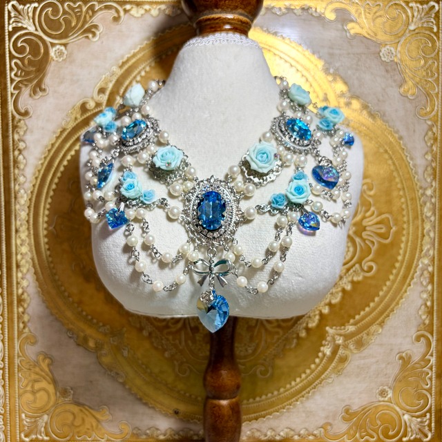 Rose and Love Heart　Light blue