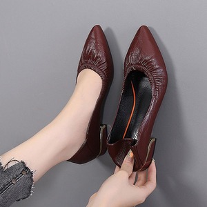 ポインテッドトゥローヒールパンプス 4type W10224