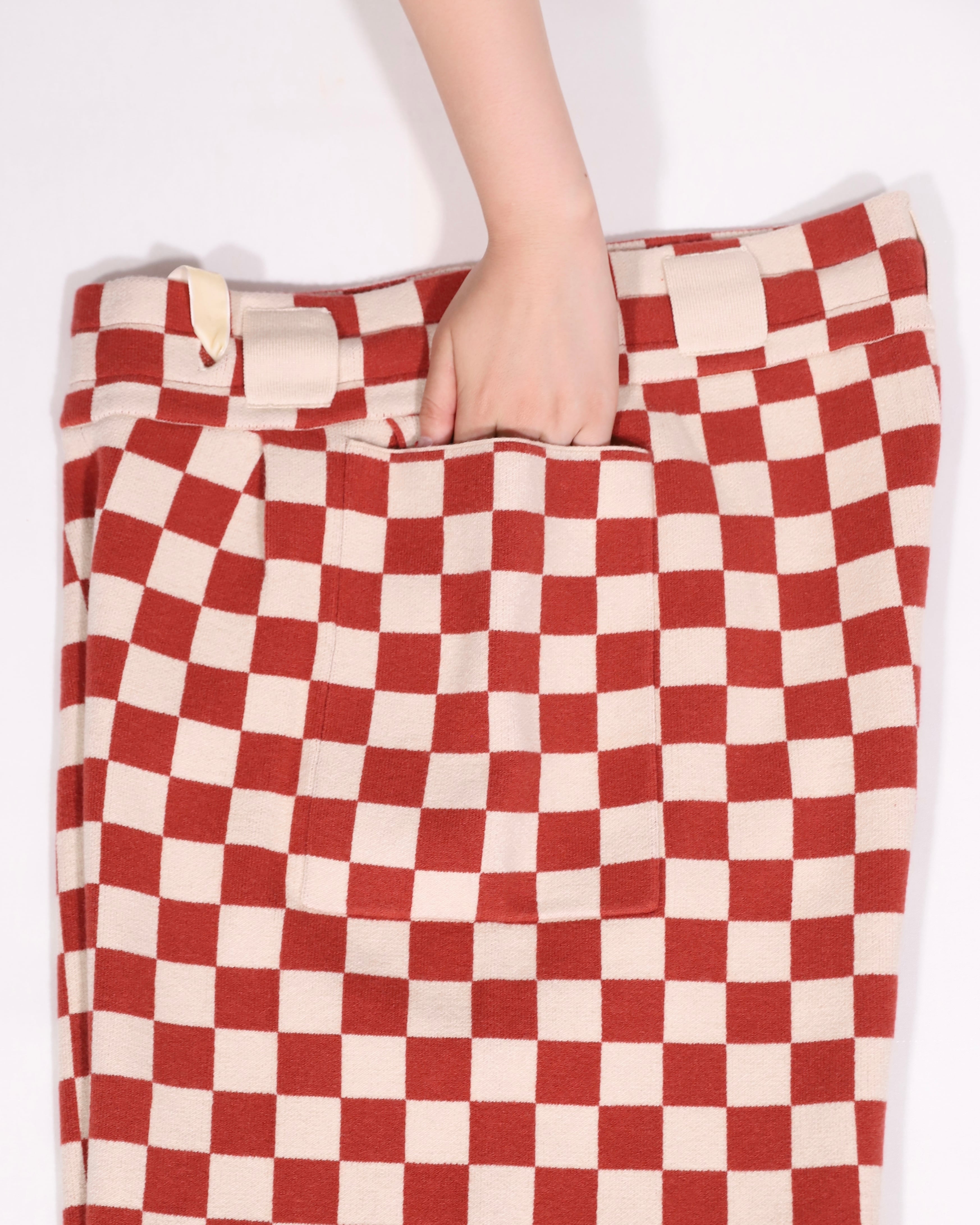 ラスト1点【BIG】Jacquard Relax Pants/Black Checker | AMBERGLEAM