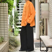 silk×rayon pattern china shirt