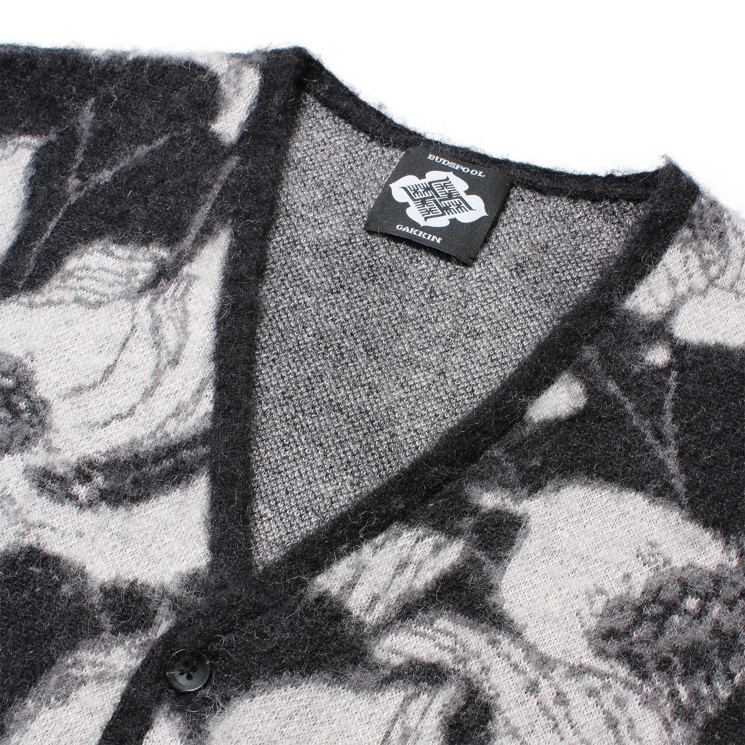 GAKKIN × BUDSPOOL 浮蓮華 JACQUARD MOHAIR KNIT CARDIGAN
