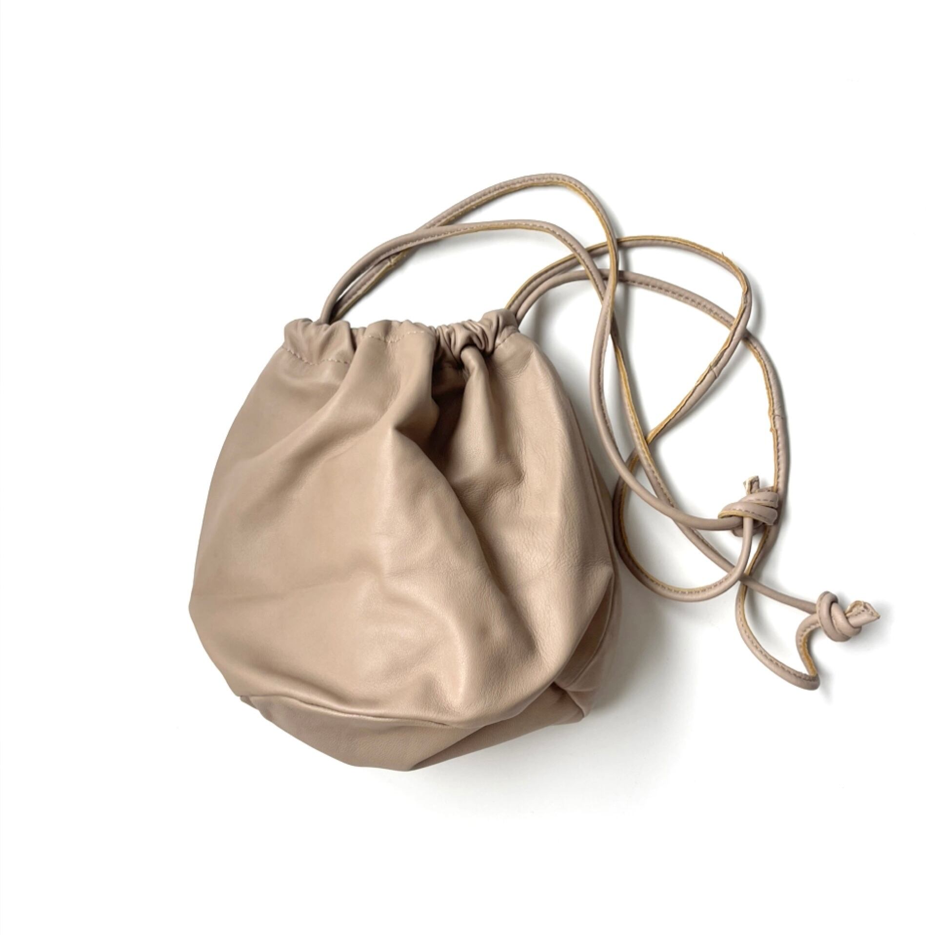 ayakawasaki drawstring bag 〈milk latte〉素材その他レザー