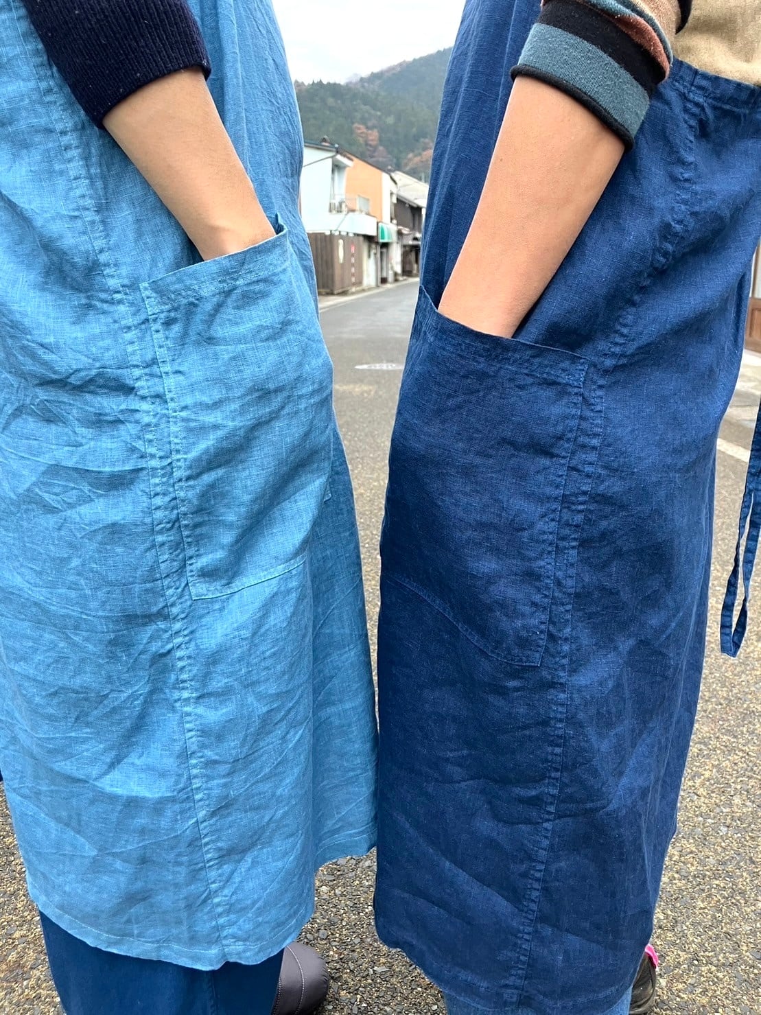 藍染 リネンエプロン | 藍染工房ちずぶるー / Japanese Indigo 藍染 リネンエプロン | 藍染工房ちずぶるー / Japanese Indigo