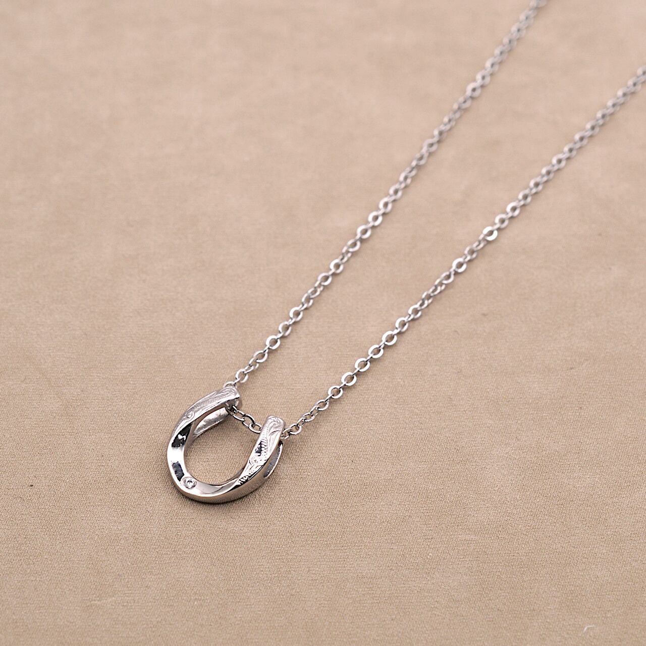 ST graceful steel horseshoe necklace