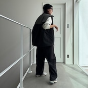 【受注予約:10月上旬入荷予定】ピーチボア切替中綿vest/ブラック