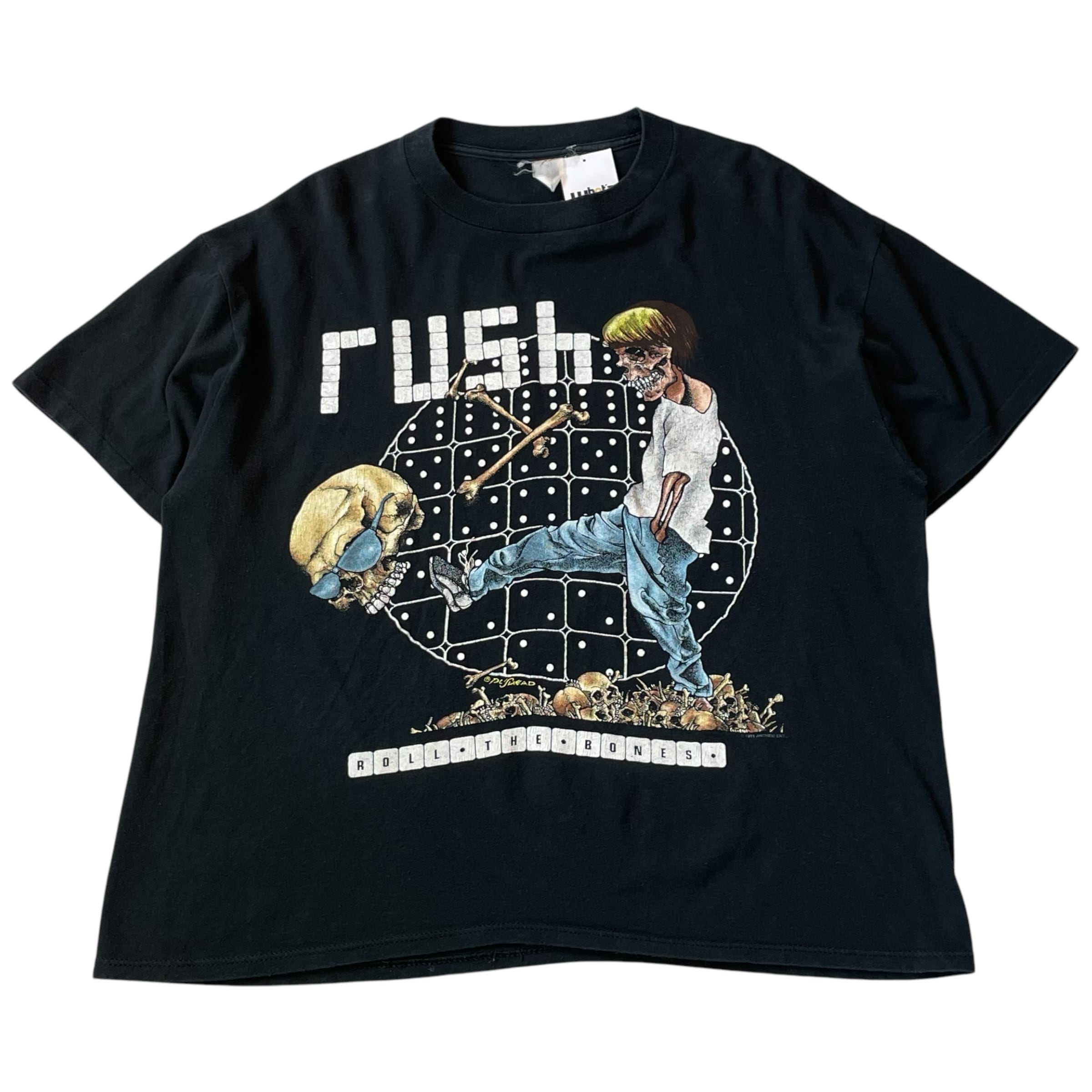 Special!!! 1991s RUSH "ROLL THE BONES" artwork by PUSHEAD T-shirt