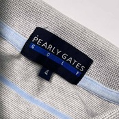 PEARLY GATES GOLF パーリーゲイツ ゴルフ ボーダー 半袖 ポロシャツ 4/ライトグレー メンズ