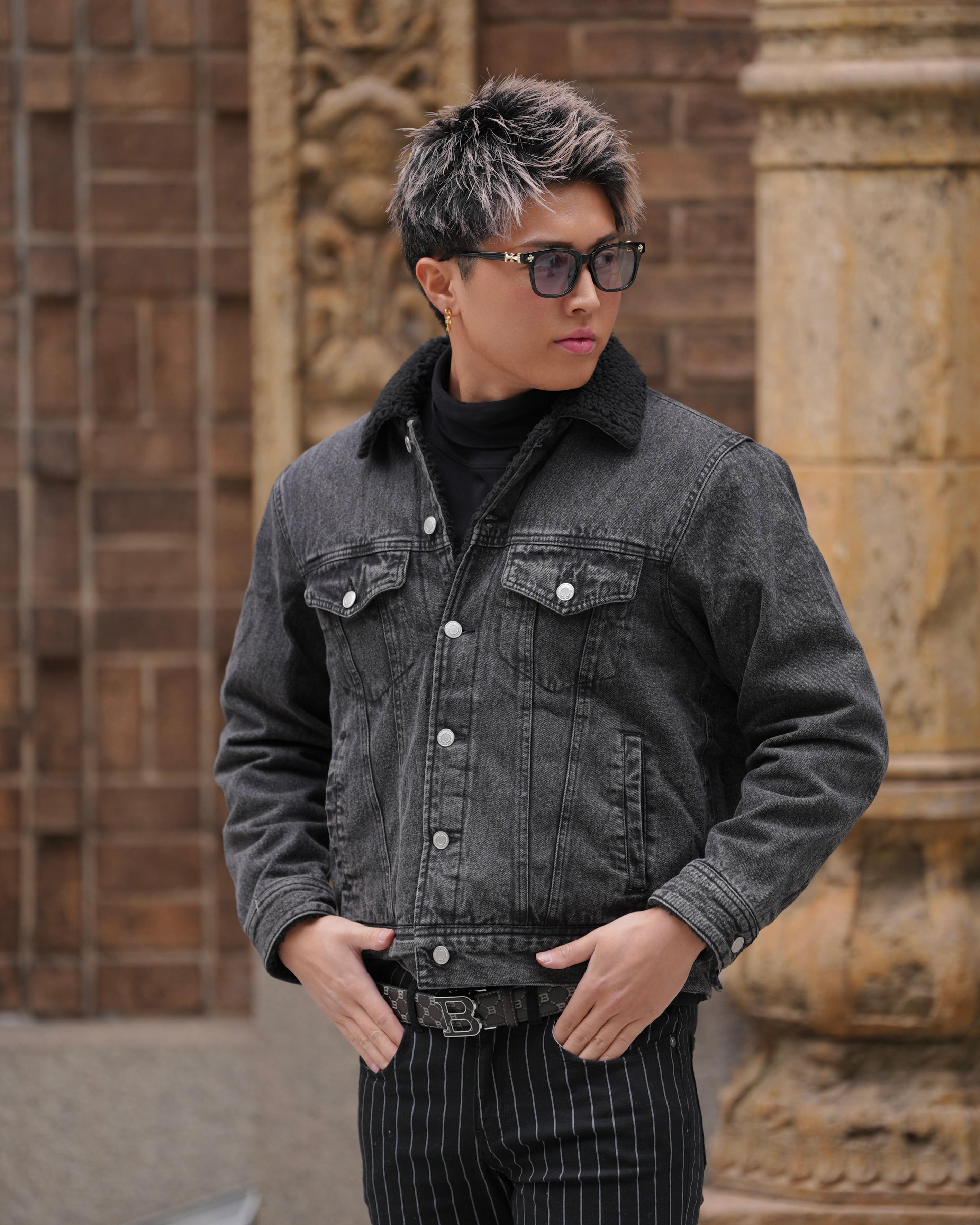 BELINDA DENIM BOA JACKET【BEL-M-029】 | BELINDA OFFICIAL