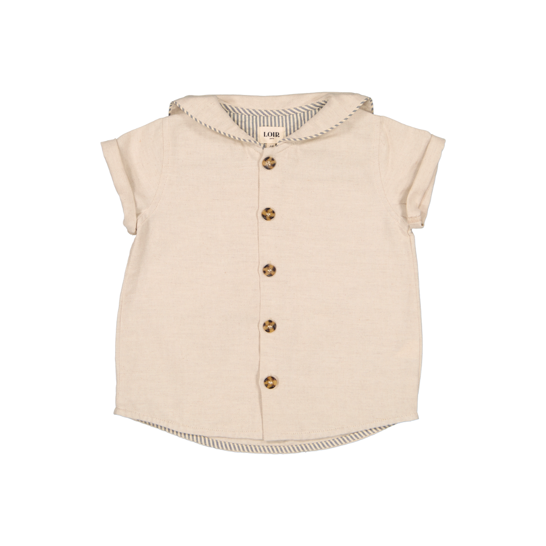 LOIR paris ブラウス 24m Maison marelleブルマ LOIR Paris ⁄ PAOLA Shirt Cream 24m ブラウス リボン柄コットンフリル