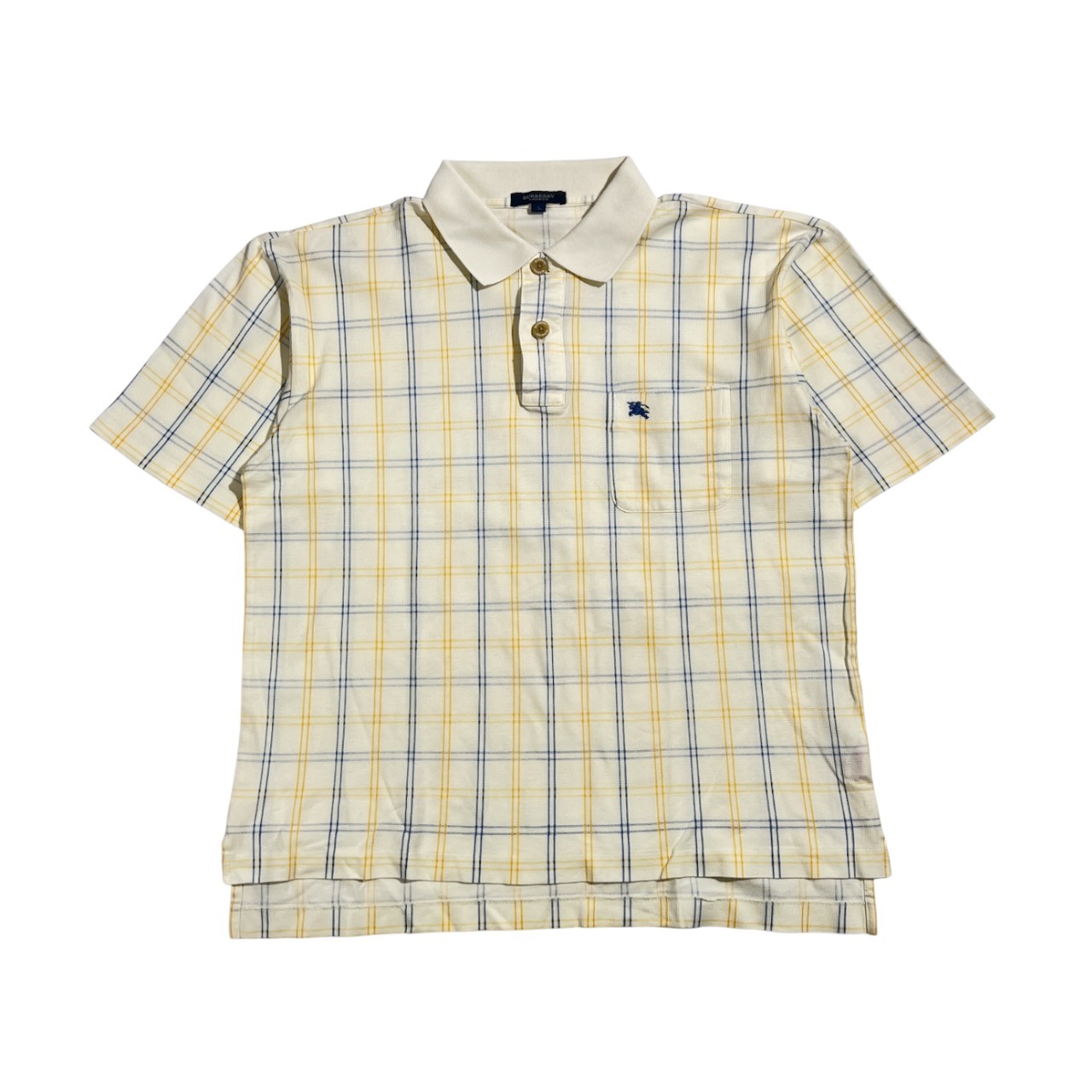 BURBERRY LONDON バーバリーロンドン チェック 半袖 ポロシャツ L /ホワイト系 メンズ 三陽商会