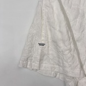 Mademoiselle NON NON マドモアゼルノンノン リネン100% フラワー刺繍 ロング丈 ノースリーブ シャツ M/ホワイト/チュニック