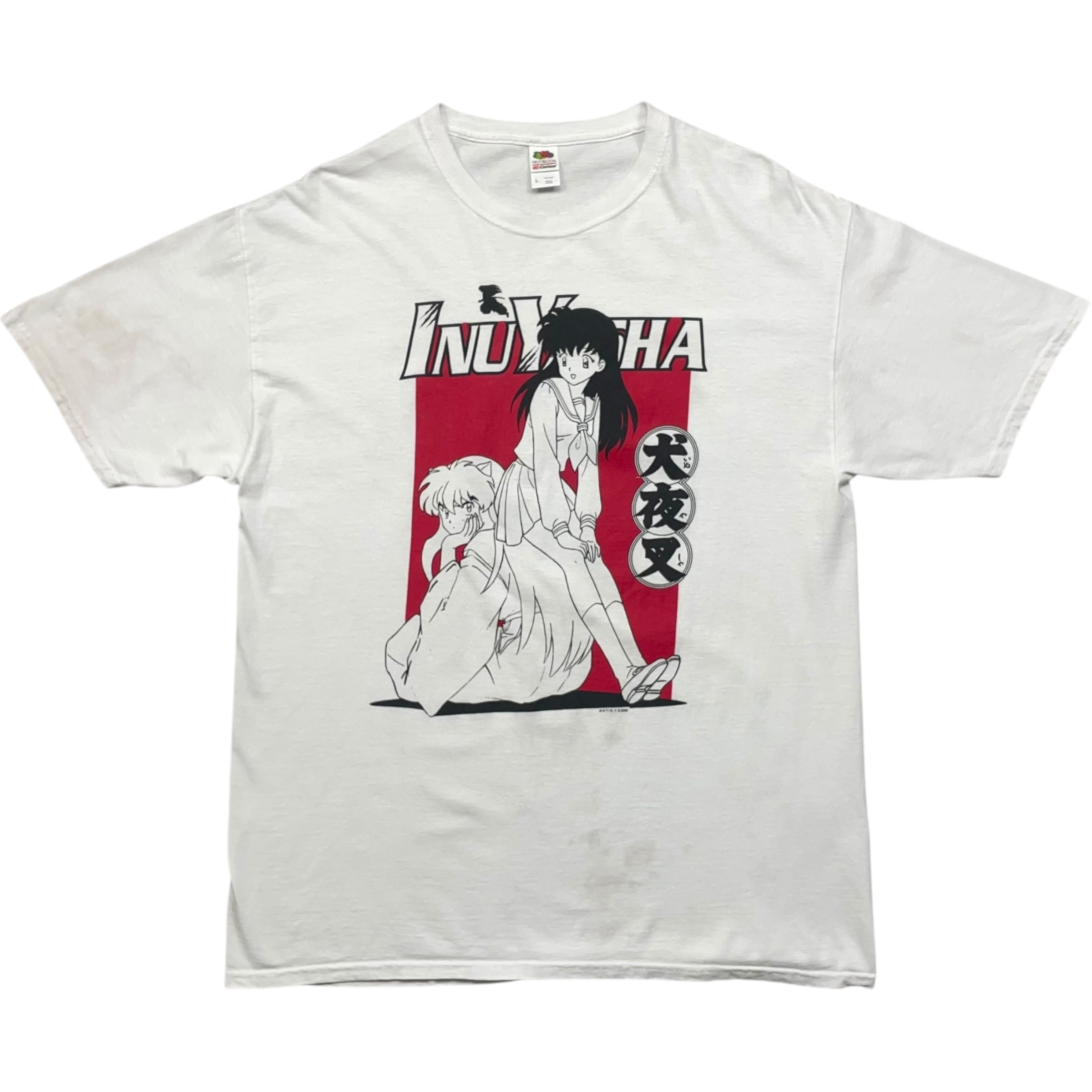 《L》 FRUIT OF THE ROOM フルーツオブザルーム 犬夜叉 アニメTシャツ プリント ホワイト no.7867