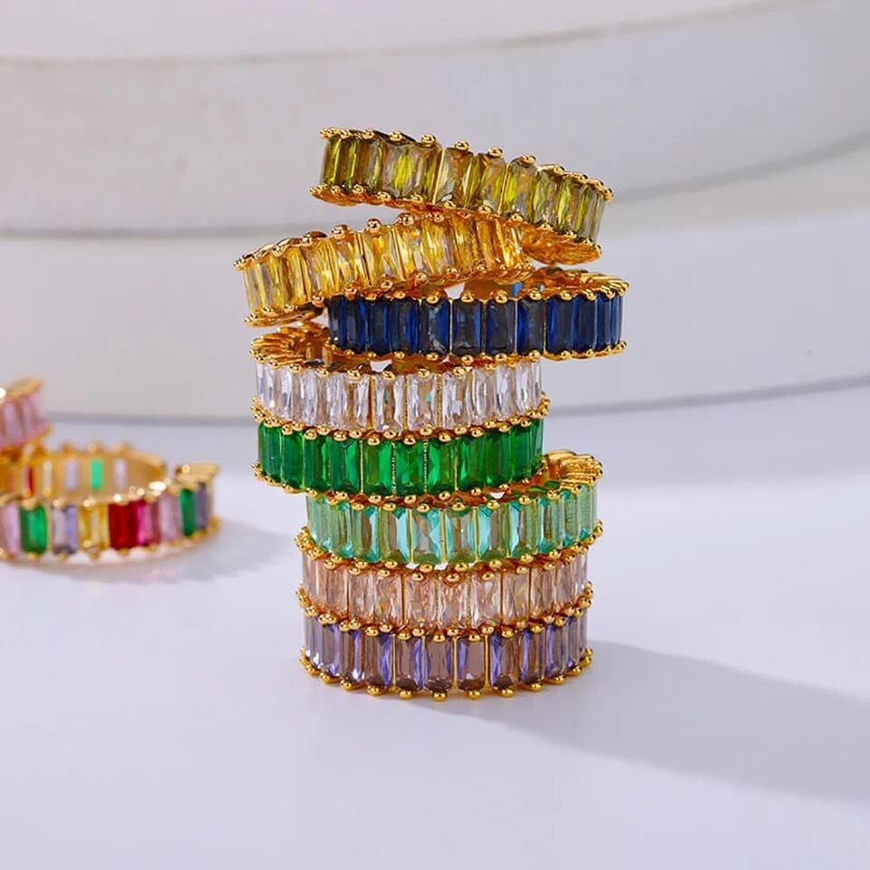 金アレ対応 gold zirconia ring (0383)