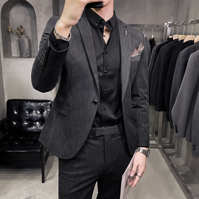 スリム　カジュアルスーツ　ツーピース　３カラー　A1736