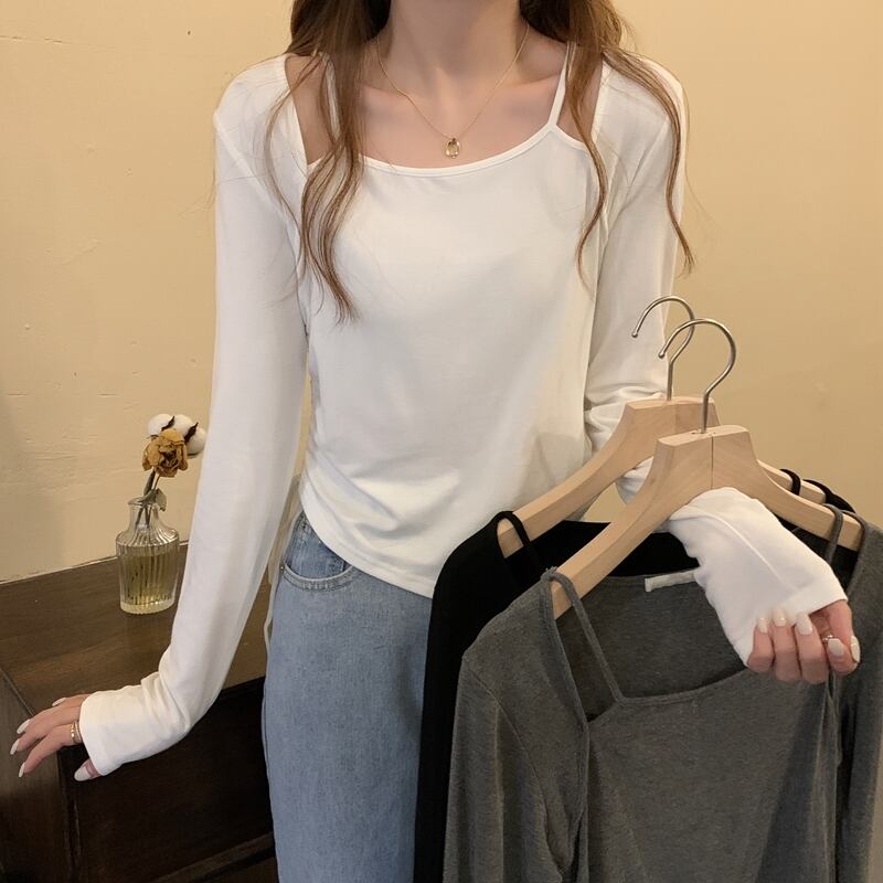 ルーズTシャツ オータムトップス レディースホワイトロング 長袖 秋物 1号婦人1223385711