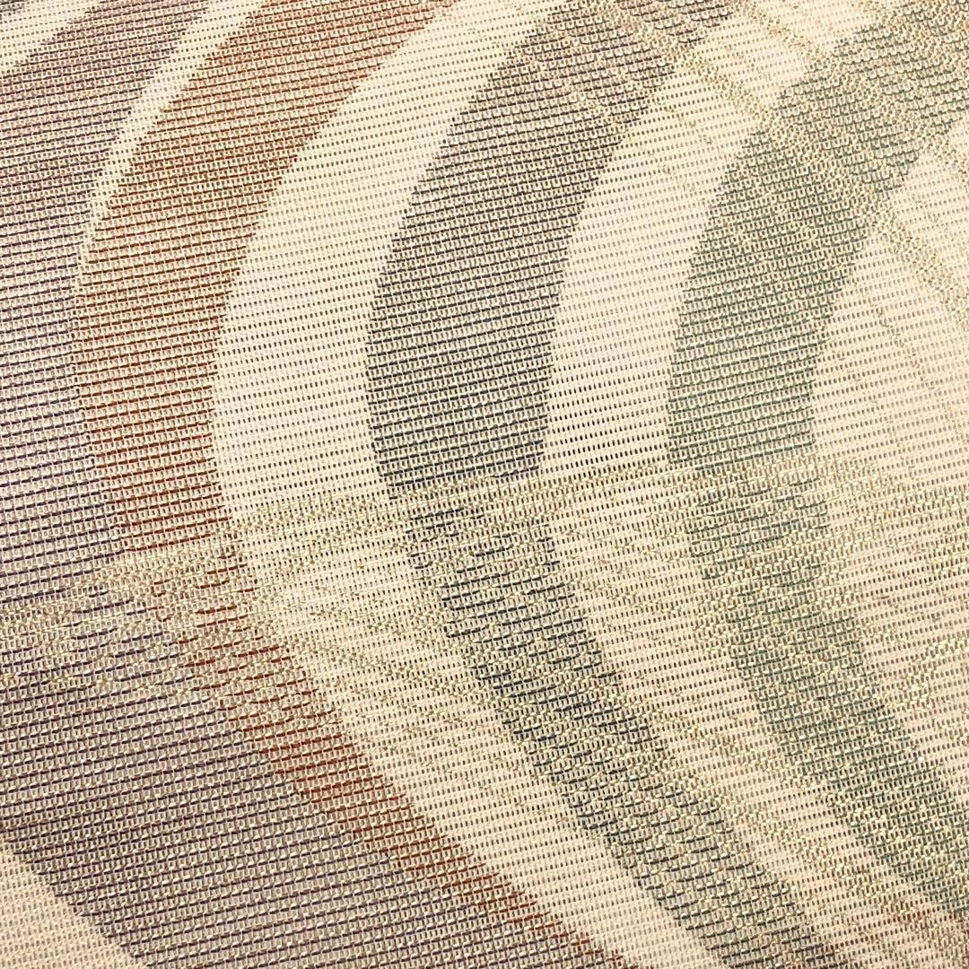 夏帯 袋帯 紗 流水波模様 金糸 鳥の子色 O-3629 | リユース着物わびさび 